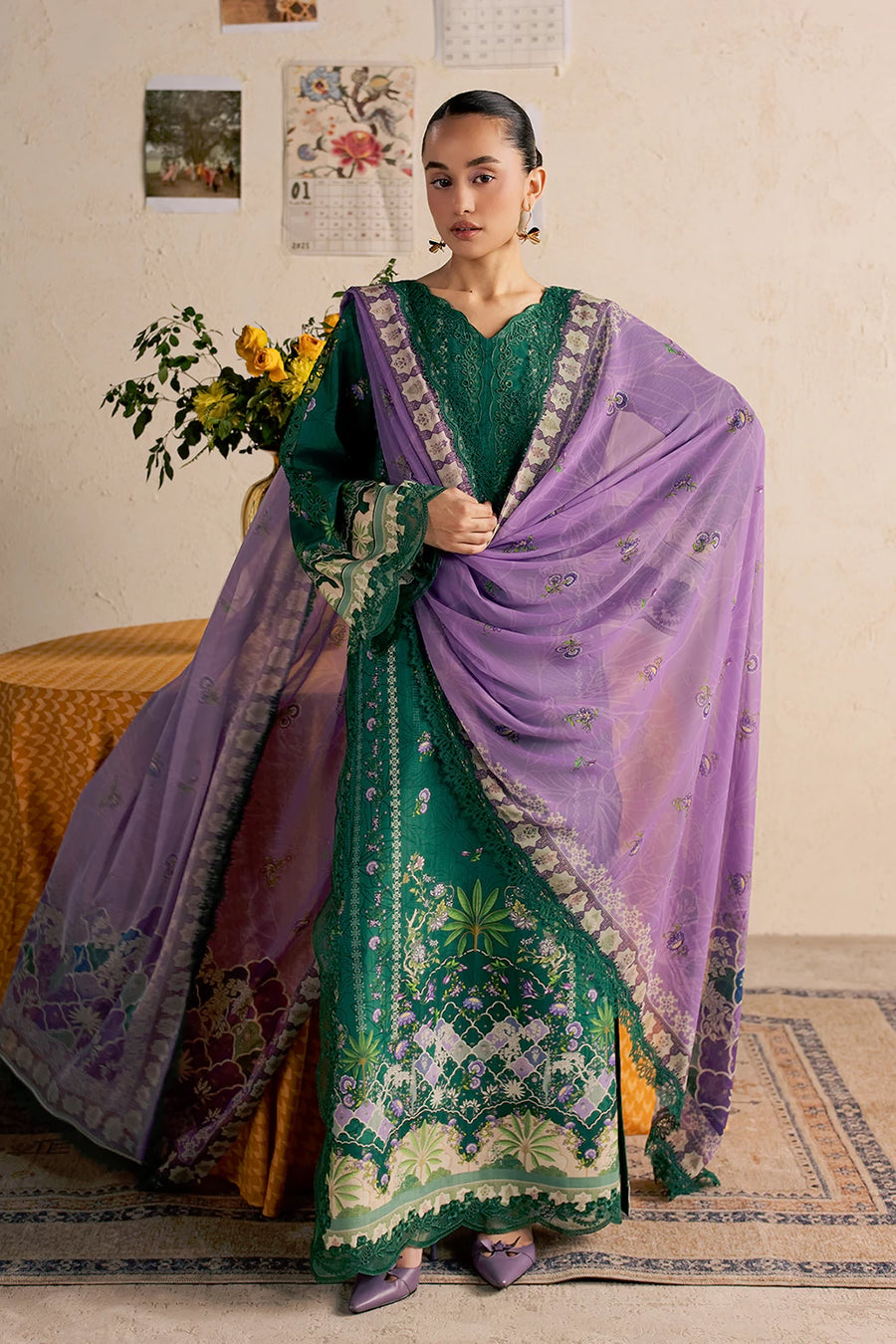Vanya | Post Crds of July | SM-030 - Luxury Dress - available at Maria Faisal in UK and USA.