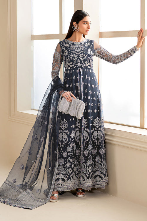 Baroque | Luxury Pret 24 | NET UF-621 - Designer Dress with Intricate embroidery and embellishments. Shop elegent wedding dress at Maria Faisal.