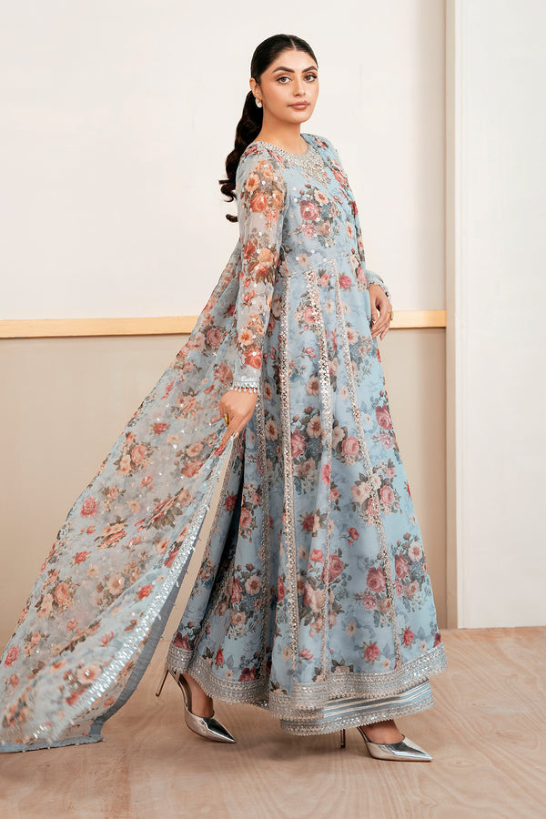 Baroque | Luxury Pret 25 | EMBELLISHED PRINTED CHIFFON PR-1058 - Ladies Clothes - Maria Faisal