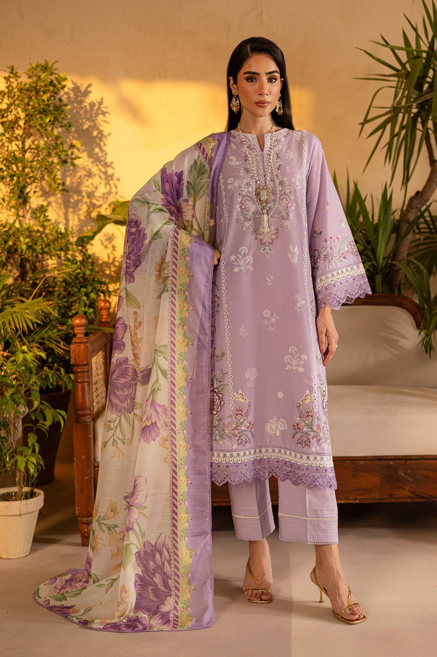 Batik | Nyra Embroidered Summer Solids | Rufna by Maria Faisal - Registered Vendor of : Batik - type : Ladies Clothes - 100% original wedding dresses