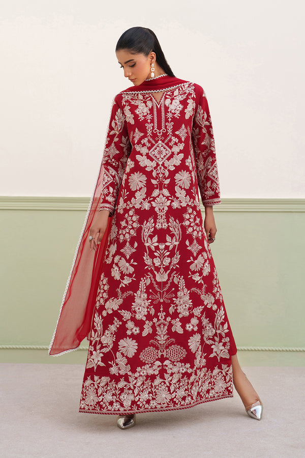 Baroque | Formals Collection | EMBROIDERED RAW SILK UF-4386 - Formal Dress - available at Maria Faisal in UK and USA.