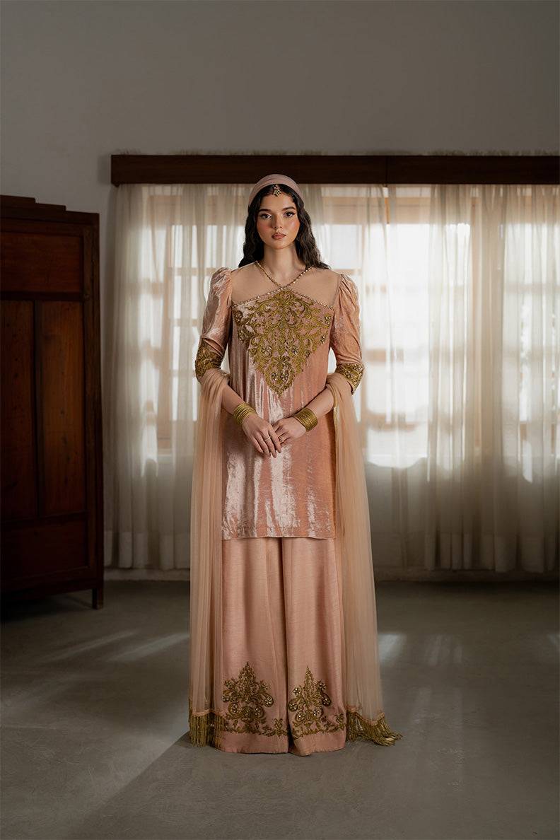 Caia | Luxury Velvet Edit 25 | Roselle (Pink) by Maria Faisal - Registered Vendor of : Caia - type : Ladies Clothes - 100% original wedding dresses