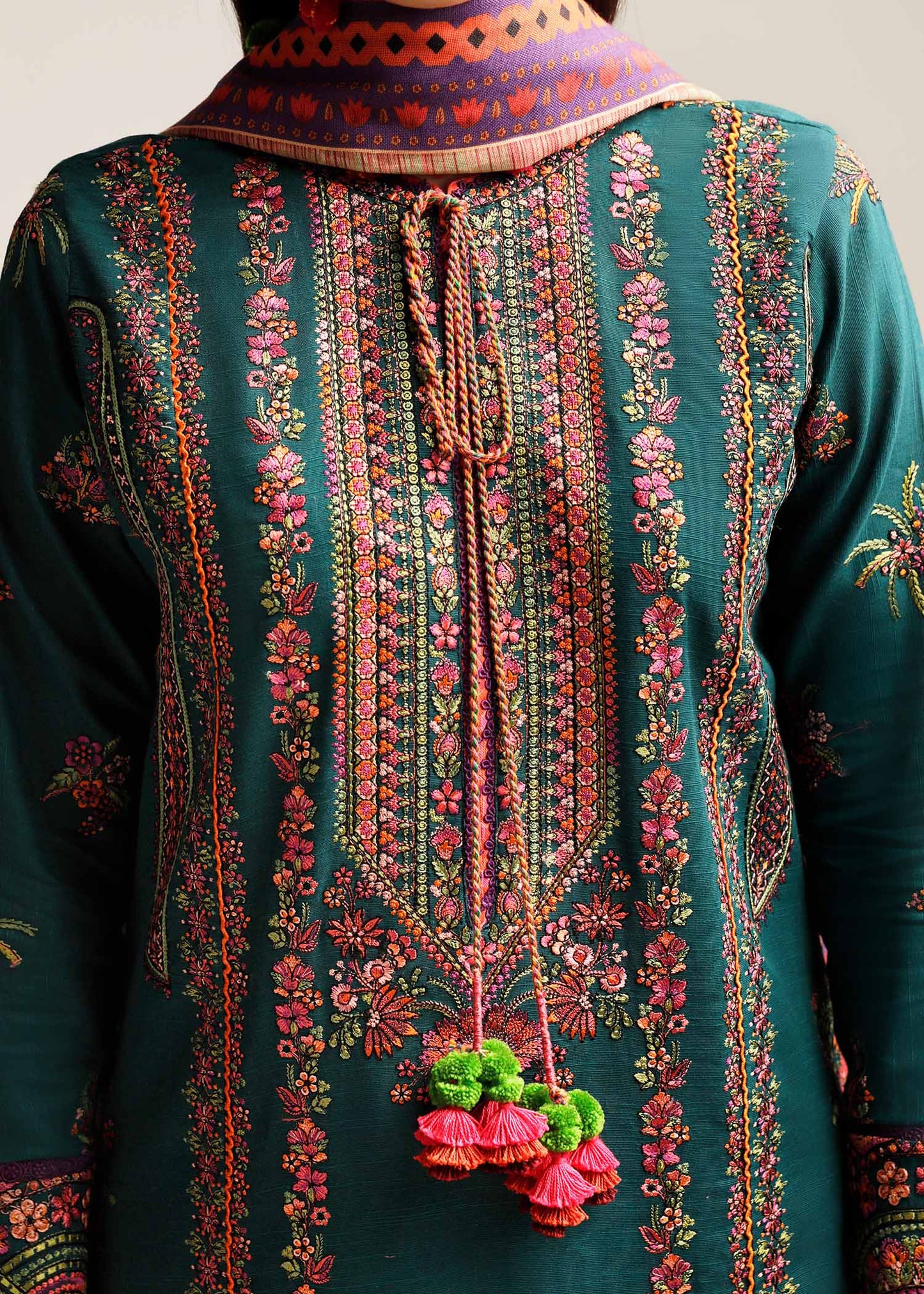 Hussain Rehar | Winter Shawl Khaddar 23 | Teal