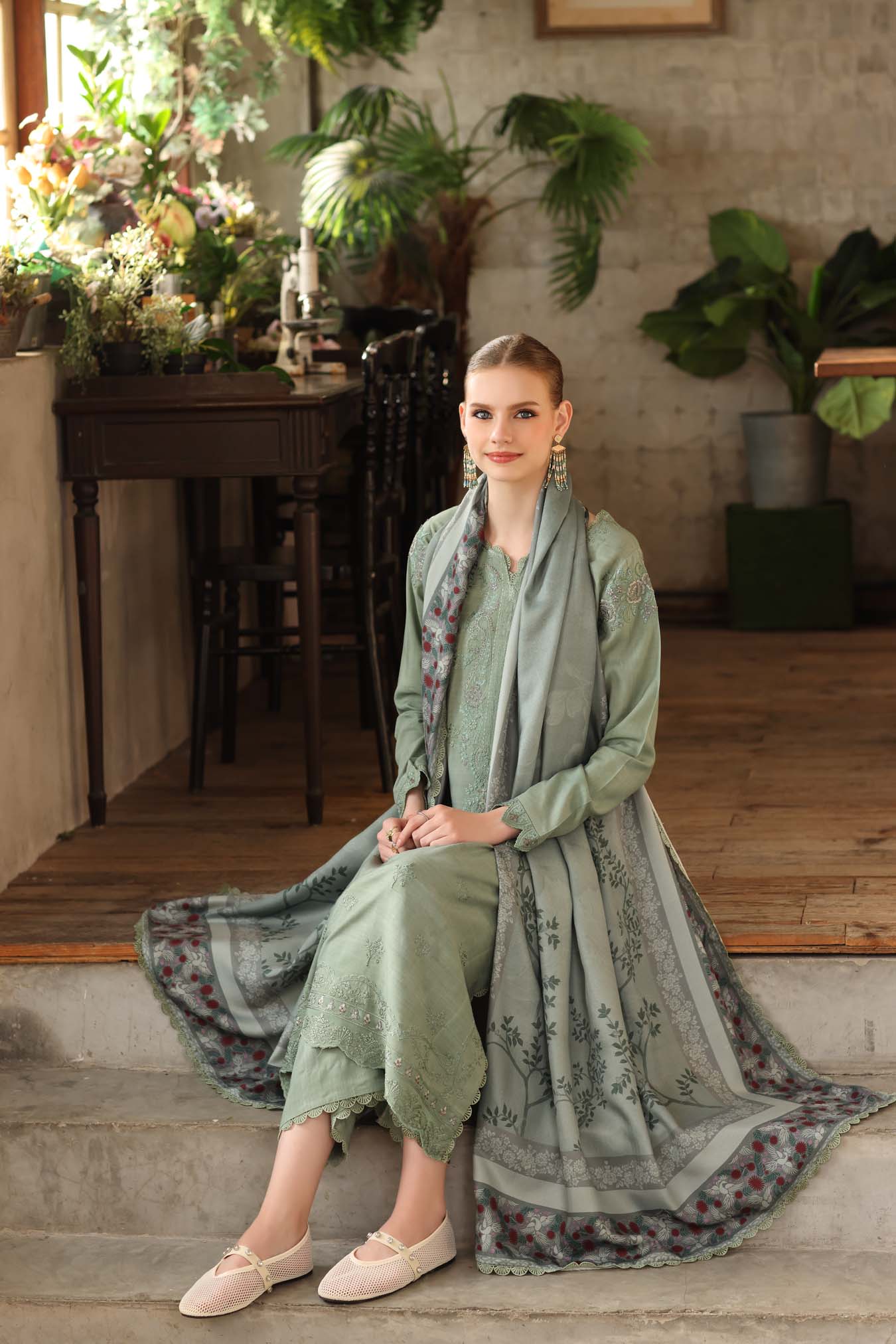 Saadia Asad | Winter Printkhaas 25 | D8 - A - Casual Dress - available at Maria Faisal in UK and USA.