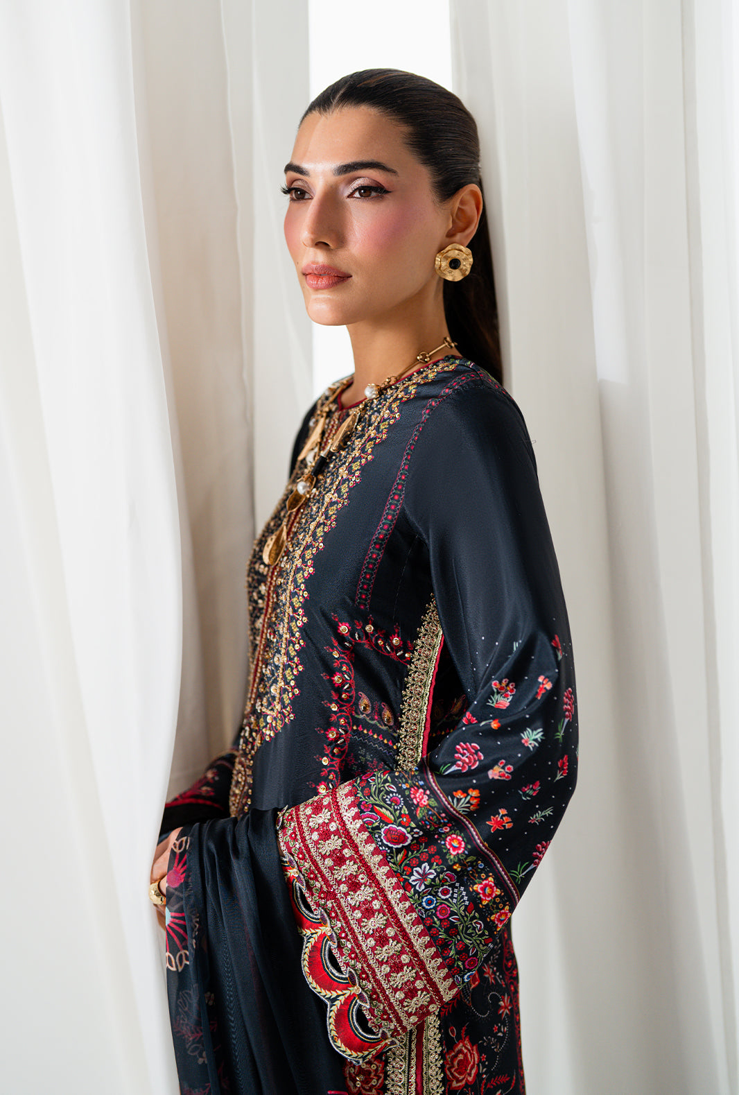AJR Couture | Luxe Silk 26 | Wren - Luxury Dress - available at Maria Faisal in UK and USA.