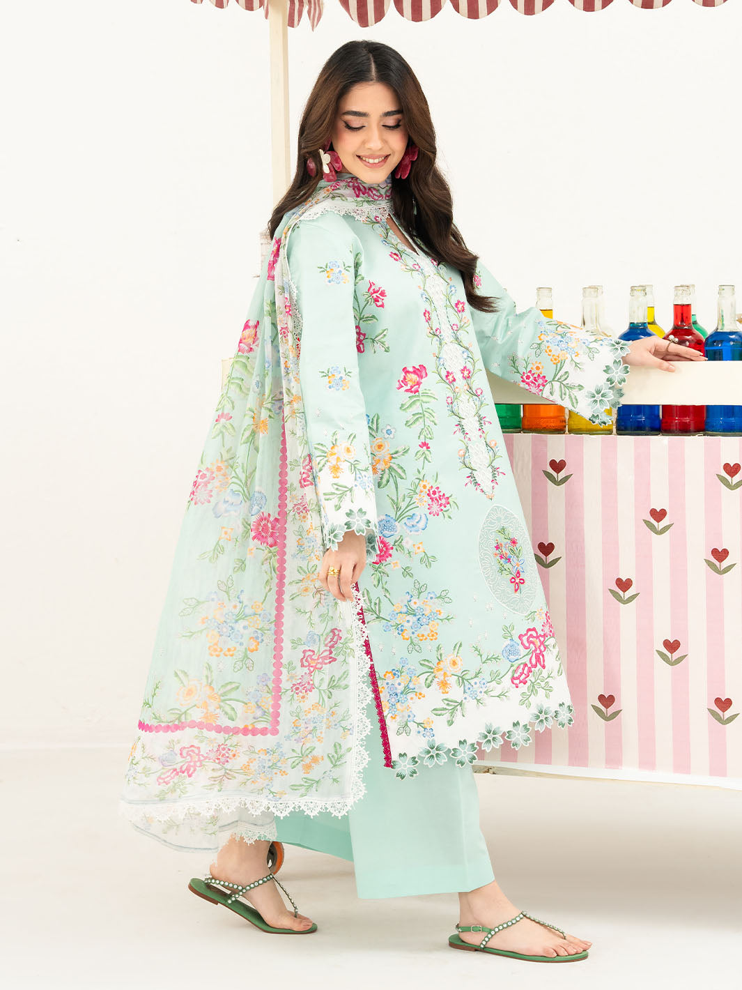 Mahnur | Anaya Lawn | ANA-011 - Luxury Dress - available at Maria Faisal in UK and USA.