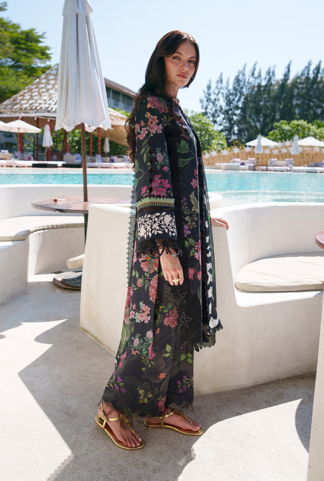 AJR Couture | Printed Chikankari 26 | Vera - Luxury Dress - available at Maria Faisal in UK and USA.