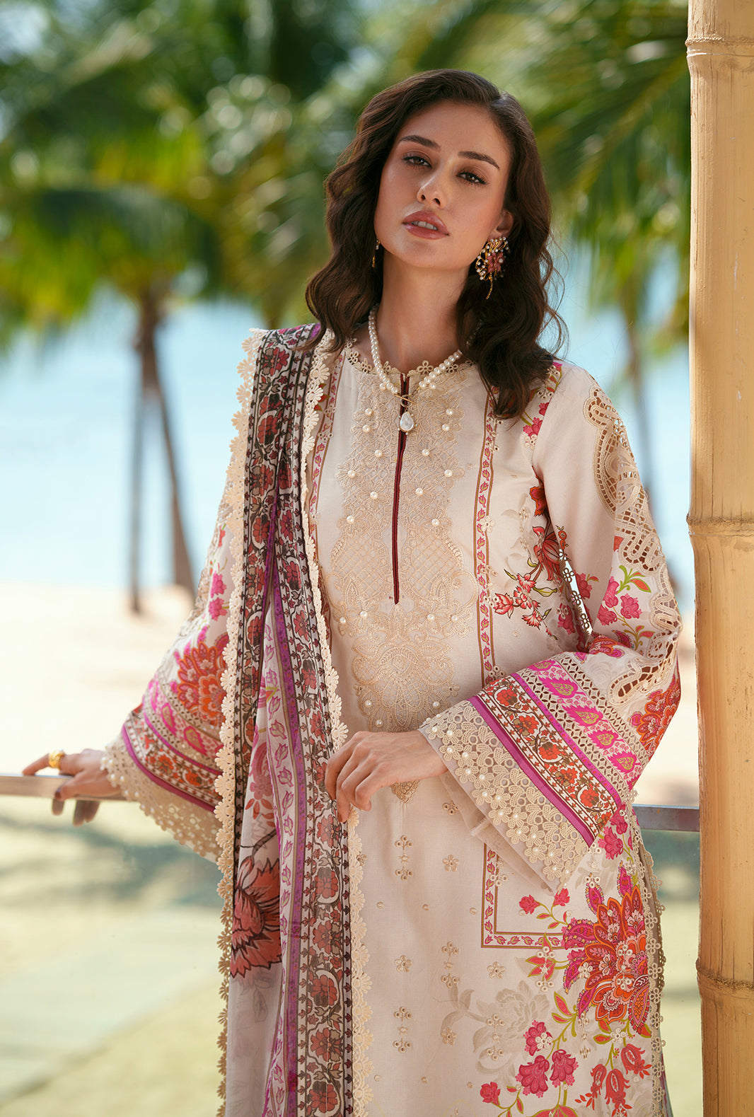 AJR Couture | Printed Chikankari 26 | Aira - Luxury Dress - available at Maria Faisal in UK and USA.