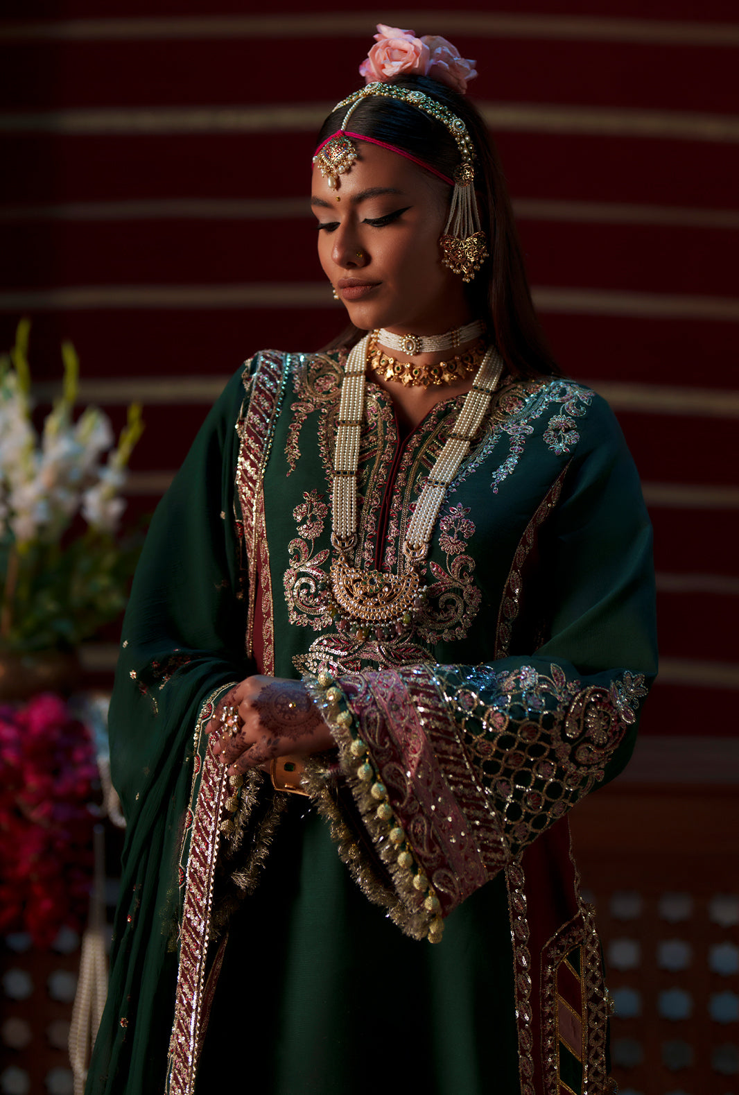 AJR Couture | Meharma The Silk Edit | Noorin - Formal Dress - available at Maria Faisal in UK and USA.