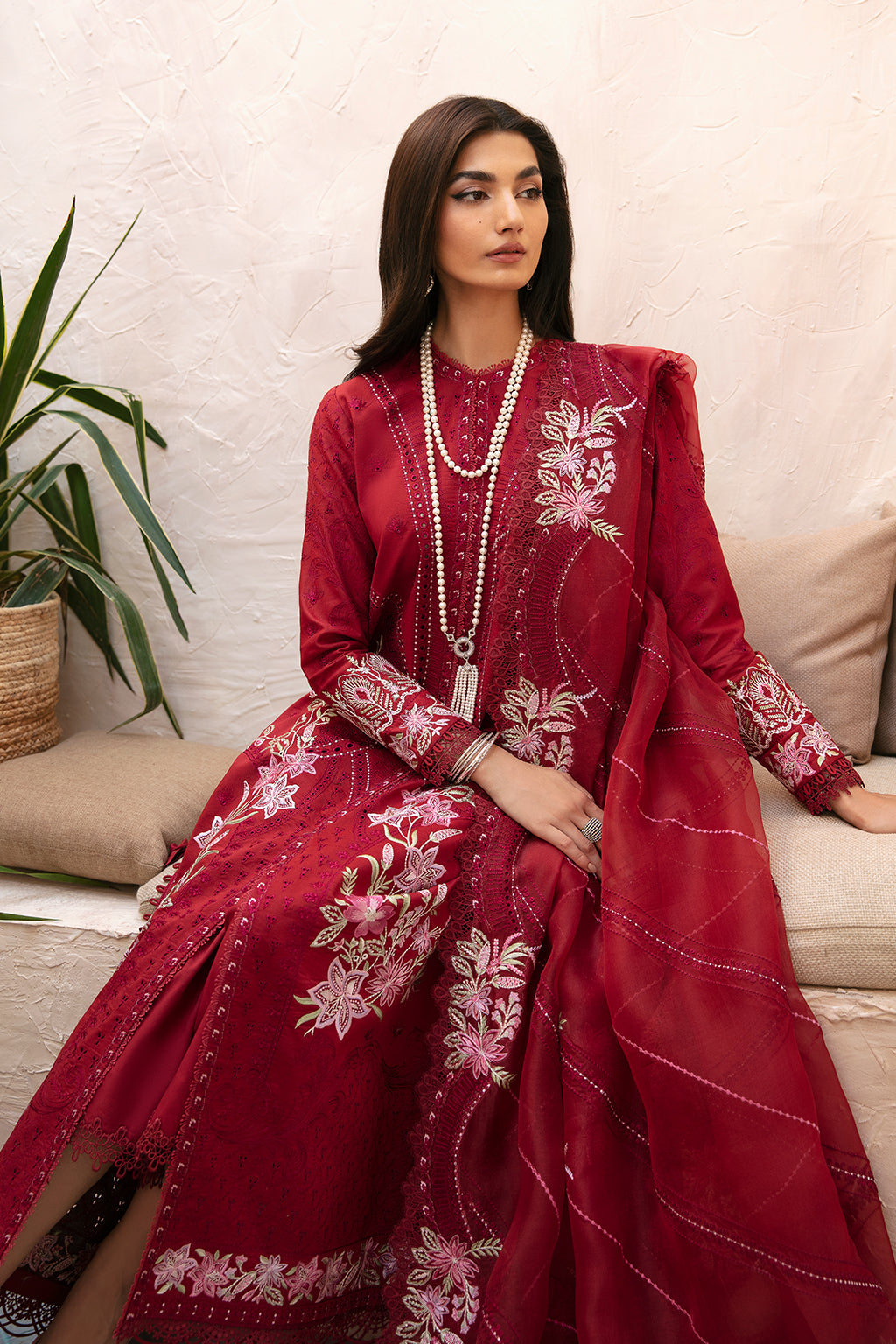 Afrozeh | Cascade Luxury Lawn 24 | Emery - Designer Suit - Maria Faisal