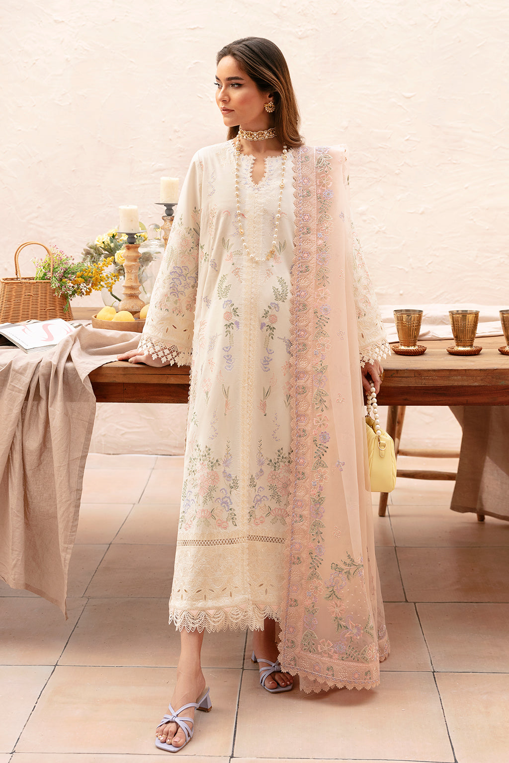 Afrozeh | Cascade Luxury Lawn 24 | Luna - Designer Suit - Maria Faisal