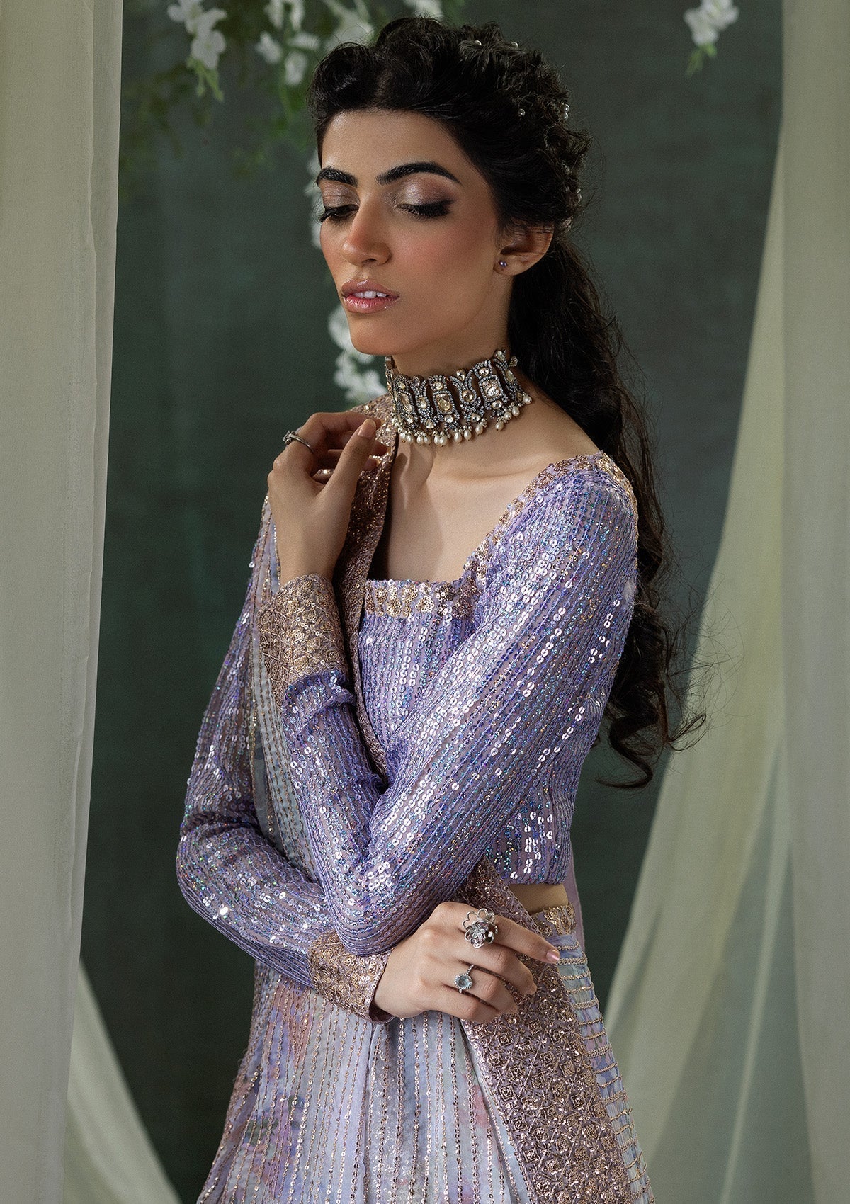 Aik Atelier | Sari Edit 2024 | SARI EDIT '24 VOL. 1 - LOOK 04 - Designer Dress with Intricate embroidery and embellishments. Shop elegent wedding dress at Maria Faisal.