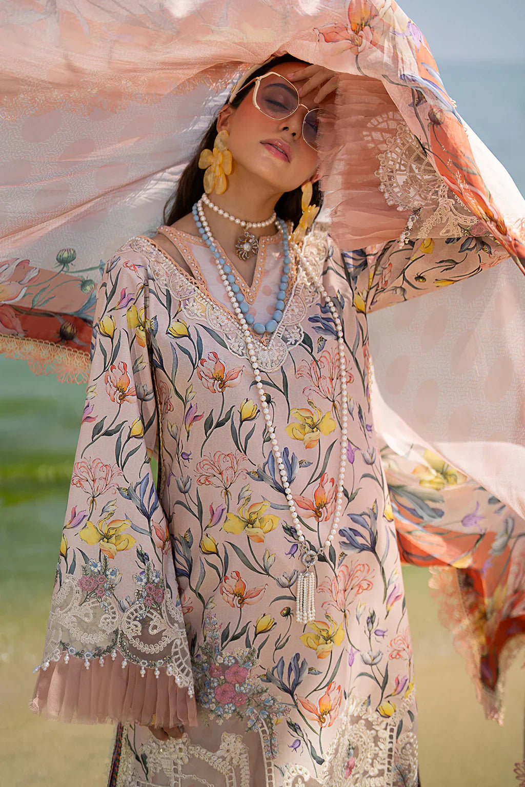AJR Couture | Alif Signature Luxury Lawn 24 | Blooming - Pakistani Designer Dress - Maria Faisal