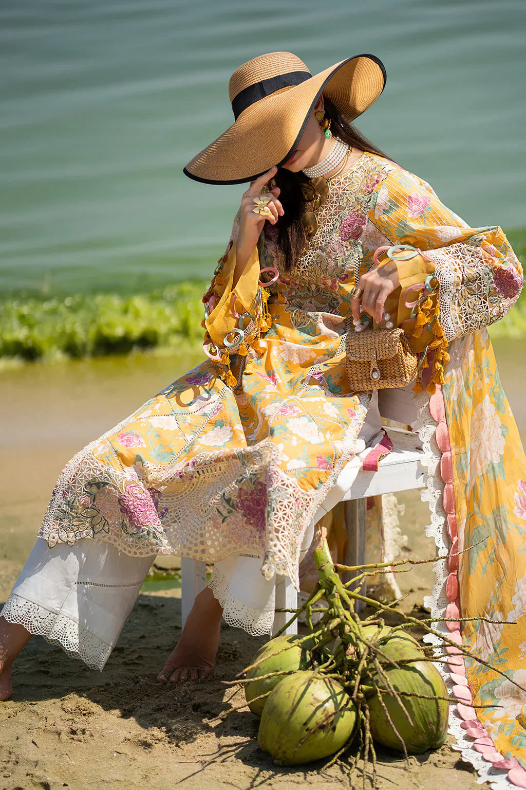 AJR Couture | Alif Signature Luxury Lawn 24 | Sunlit - Pakistani Designer Dress - Maria Faisal