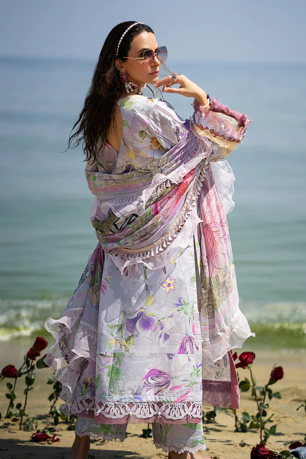 AJR Couture | Alif Signature Luxury Lawn 24 | Lyra - Pakistani Designer Dress - Maria Faisal