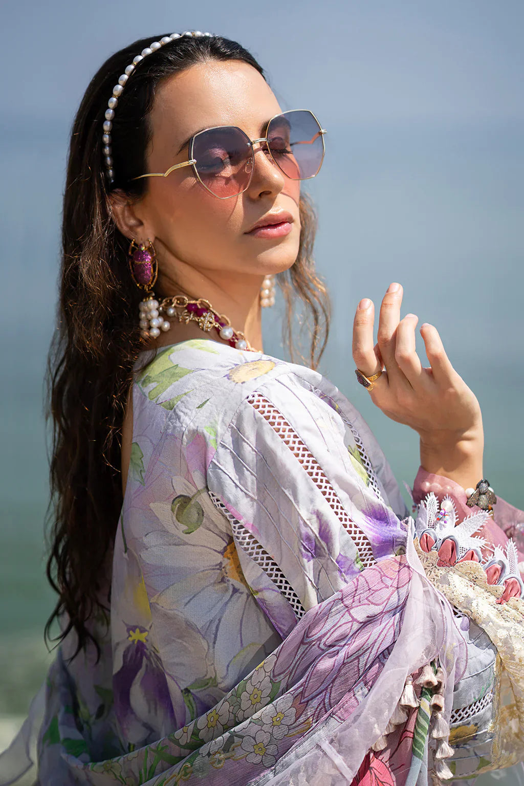 AJR Couture | Alif Signature Luxury Lawn 24 | Lyra - Pakistani Designer Dress - Maria Faisal