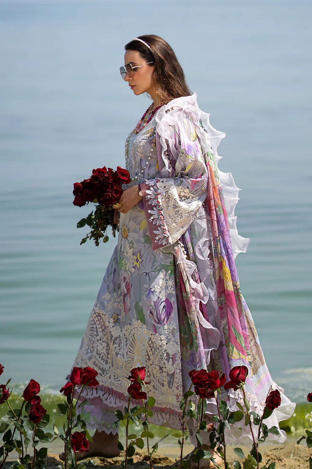 AJR Couture | Alif Signature Luxury Lawn 24 | Lyra - Pakistani Designer Dress - Maria Faisal