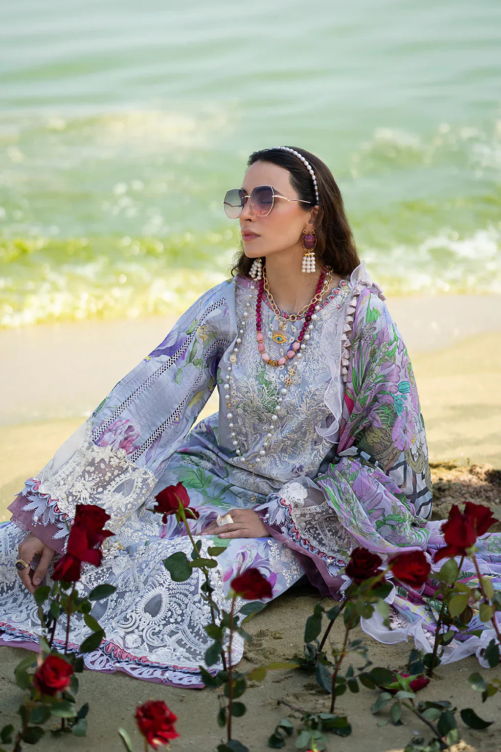 AJR Couture | Alif Signature Luxury Lawn 24 | Lyra - Pakistani Designer Dress - Maria Faisal