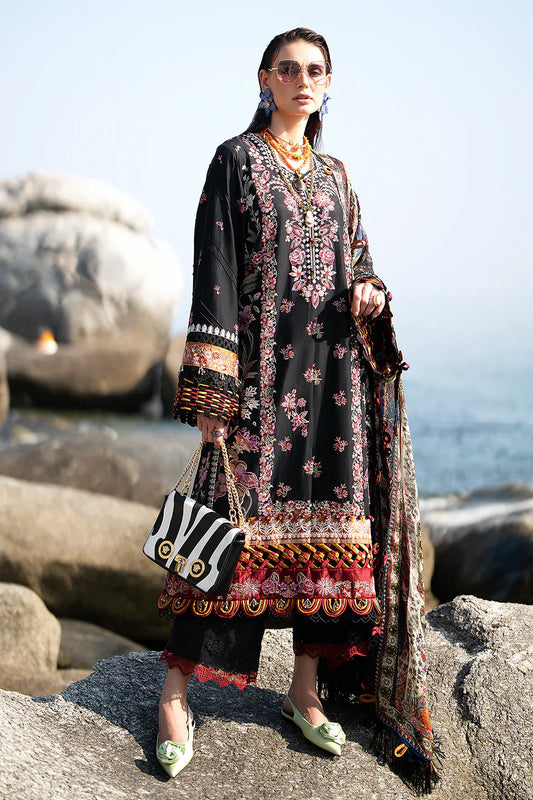 AJR Couture | Alif Signature Luxury Lawn 24 | Noir - Pakistani Designer Dress - Maria Faisal