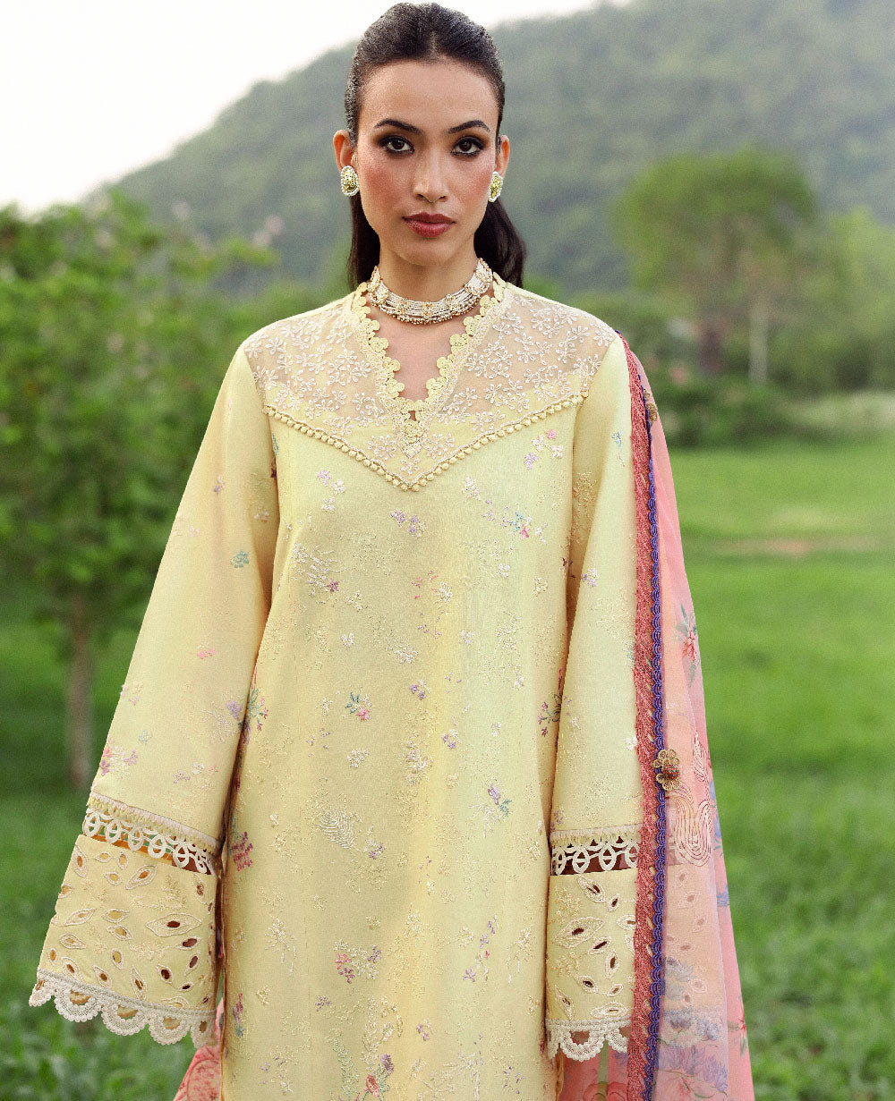 Republic Womenswear | Lilas Lawn 26 | Amris - Luxury Dress - available at Maria Faisal in UK and USA.