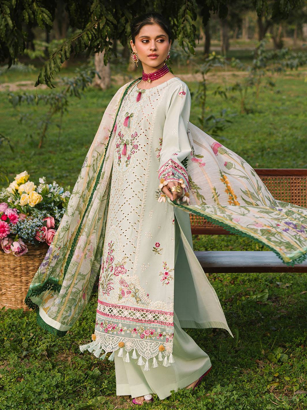 Mahnur | Dahlia Luxury Lawn 25 | Ana by Maria Faisal - Registered Vendor of : Mahnur - type : Ladies Clothes - 100% original wedding dresses