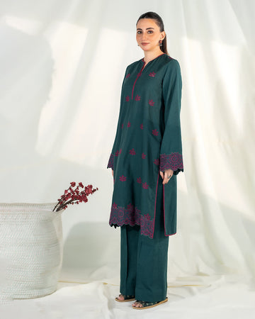 Zevk | Winter Flavour | LIME - Designer Dress with Intricate embroidery and embellishments. Shop elegent wedding dress at Maria Faisal.