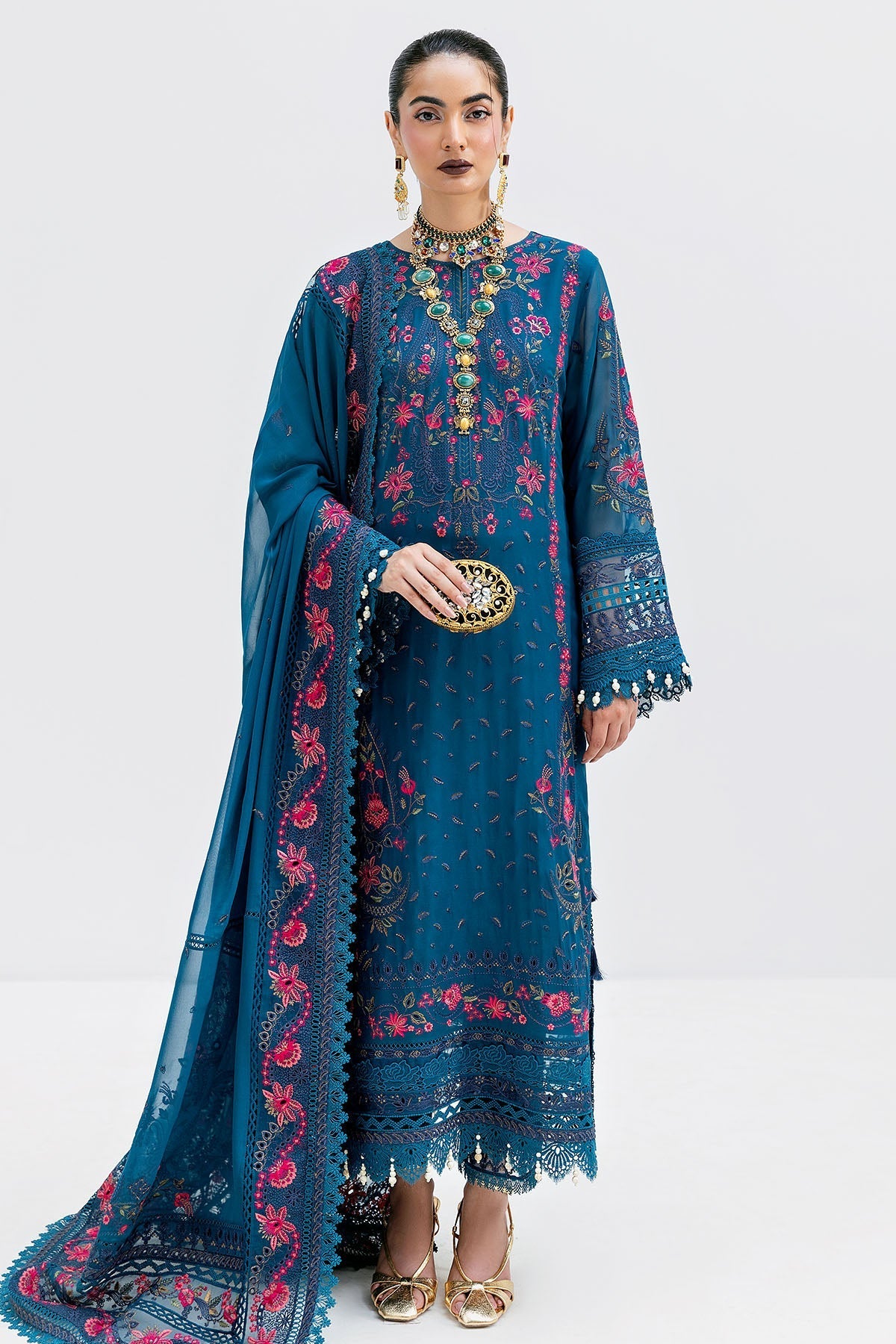 Imrozia Premium | Luxe Serene 25 | S-1093 SAPPHIRE - Ladies Clothes - Maria Faisal