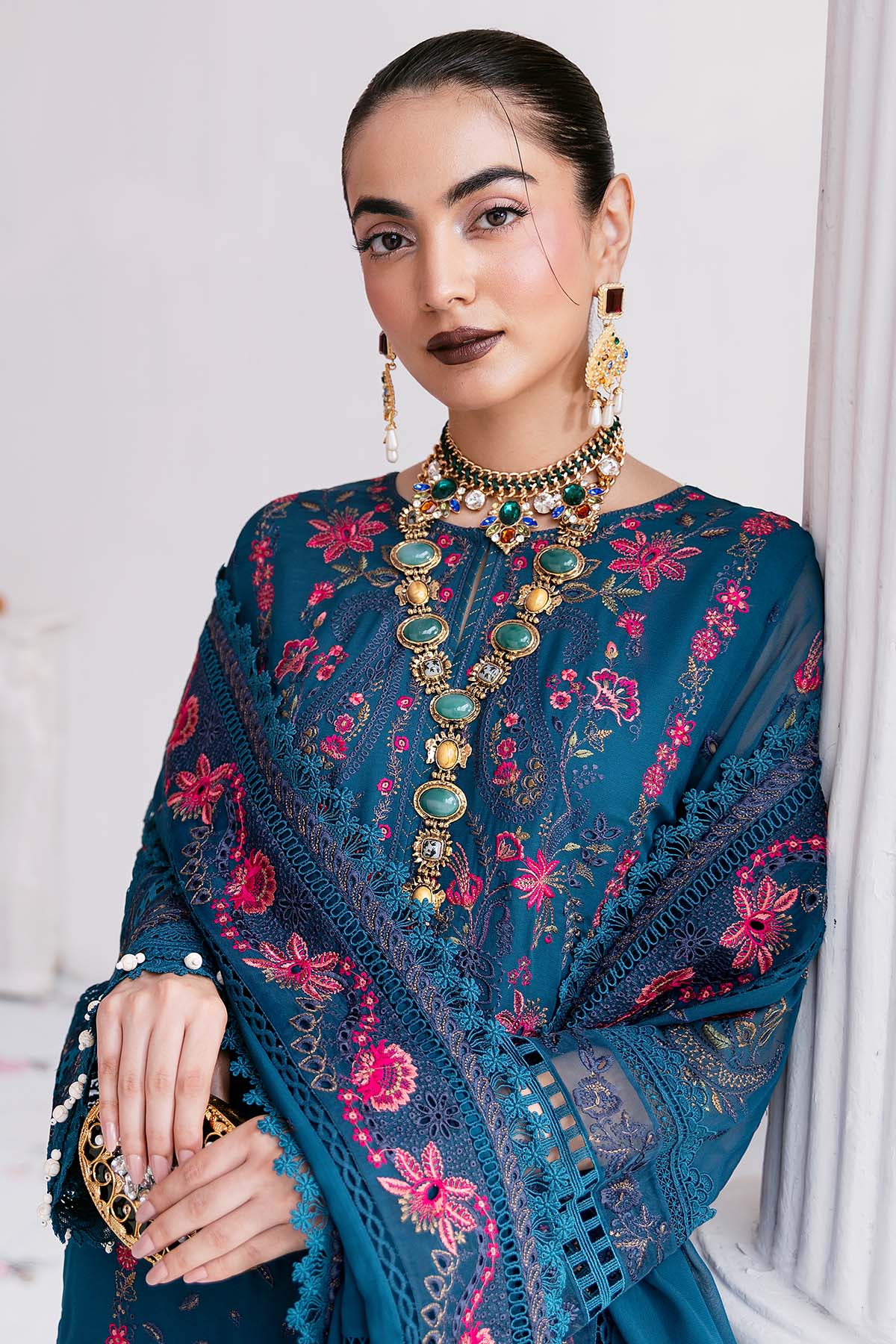 Imrozia Premium | Luxe Serene 25 | S-1093 SAPPHIRE - Ladies Clothes - Maria Faisal