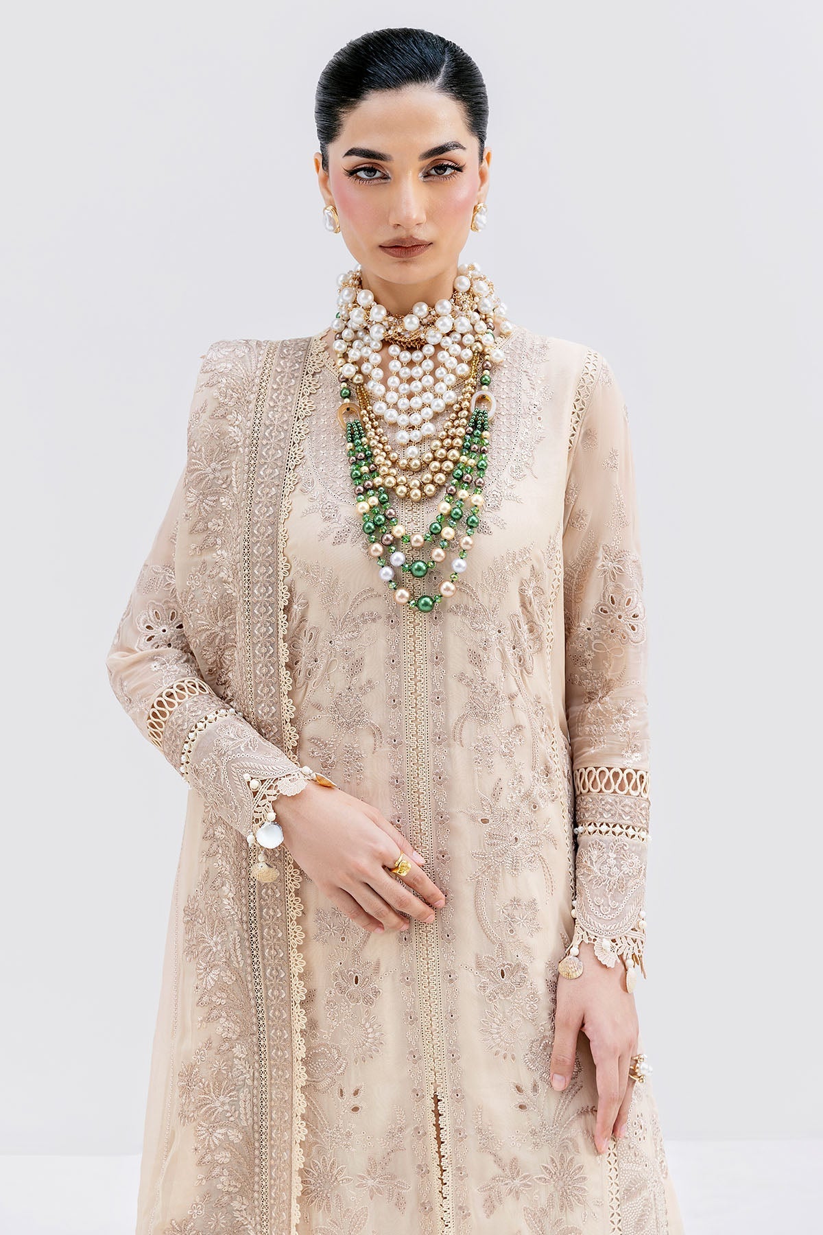 Imrozia Premium | Luxe Serene 25 | S-1094 SAND - Ladies Clothes - Maria Faisal