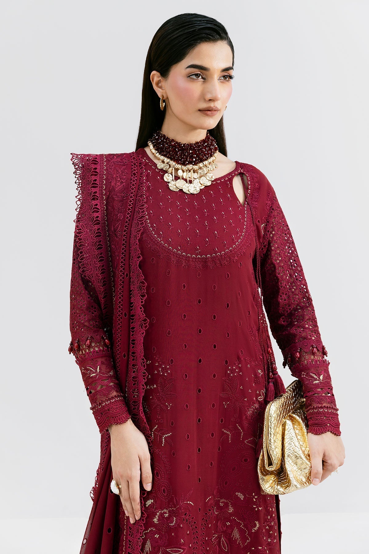 Imrozia Premium | Luxe Serene 25 | S-1089 SCARLET - Ladies Clothes - Maria Faisal
