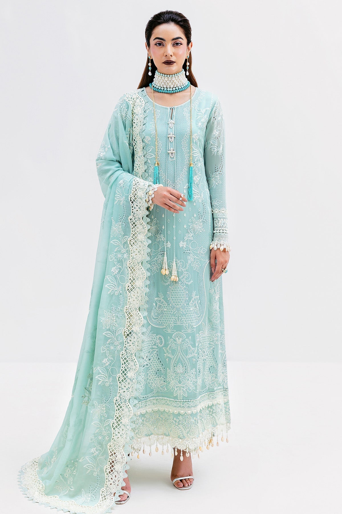 Imrozia Premium | Luxe Serene 25 | S-1087 AQUA - Ladies Clothes - Maria Faisal