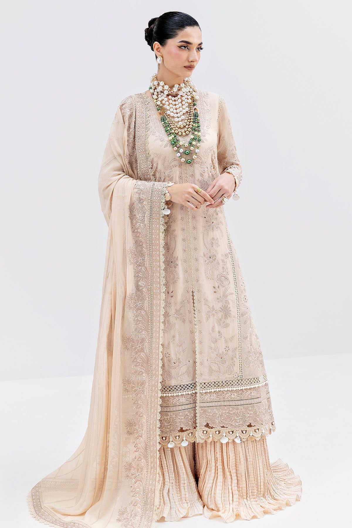 Imrozia Premium | Luxe Serene 25 | S-1094 SAND - Ladies Clothes - Maria Faisal