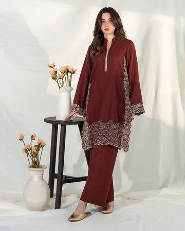 Zevk | Winter Flavour | COCONUT - Designer Dress with Intricate embroidery and embellishments. Shop elegent wedding dress at Maria Faisal.