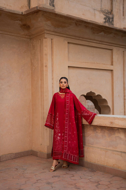 Azzal | Lawn 25 | CRIMSON - Ladies Clothes - Maria Faisal