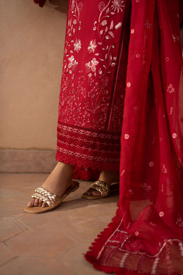 Azzal | Lawn 25 | CRIMSON - Ladies Clothes - Maria Faisal