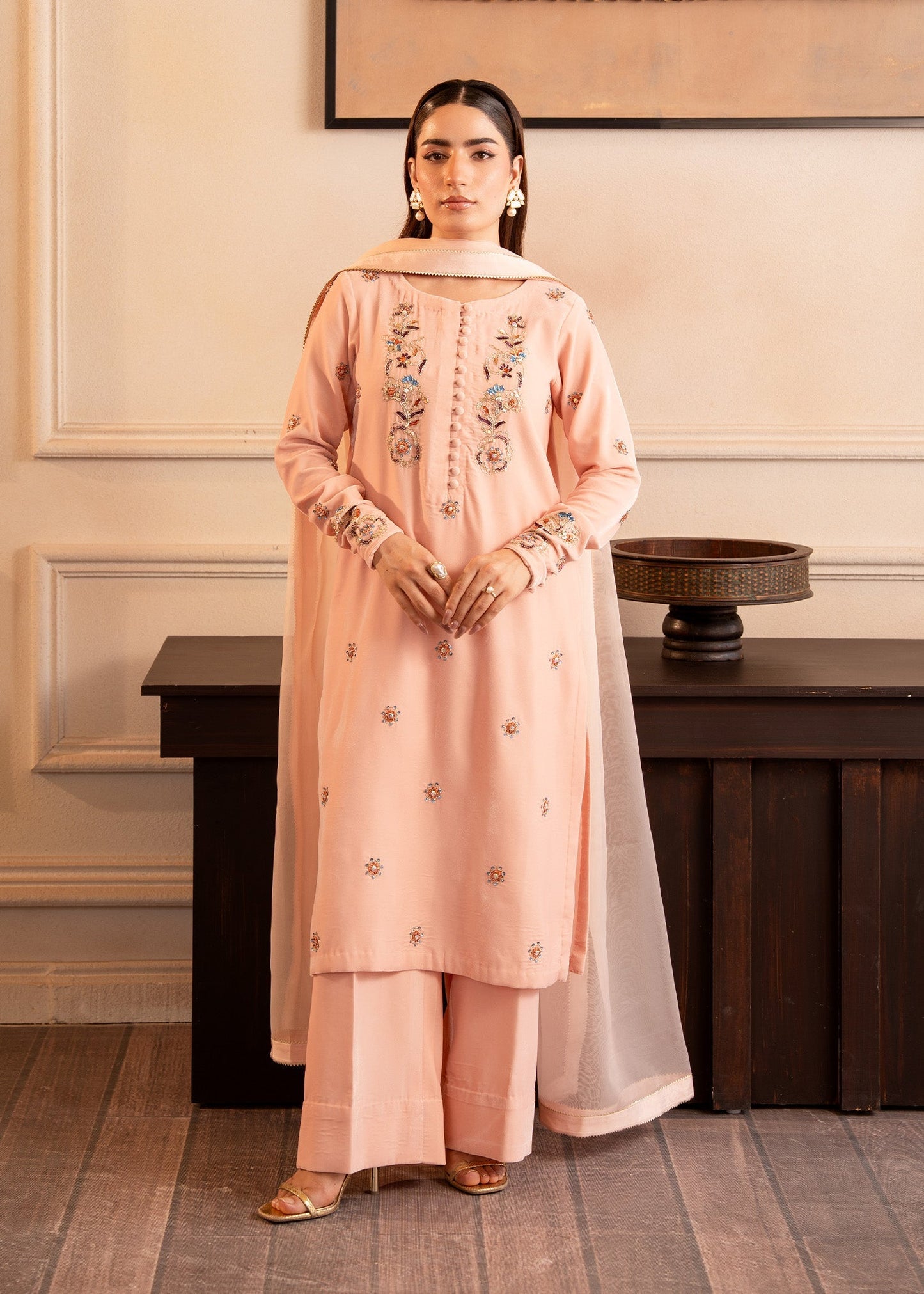 Fozia Khalid | The Velvet Rise 25 | BLOOM - Formal Dress - available at Maria Faisal in UK and USA.