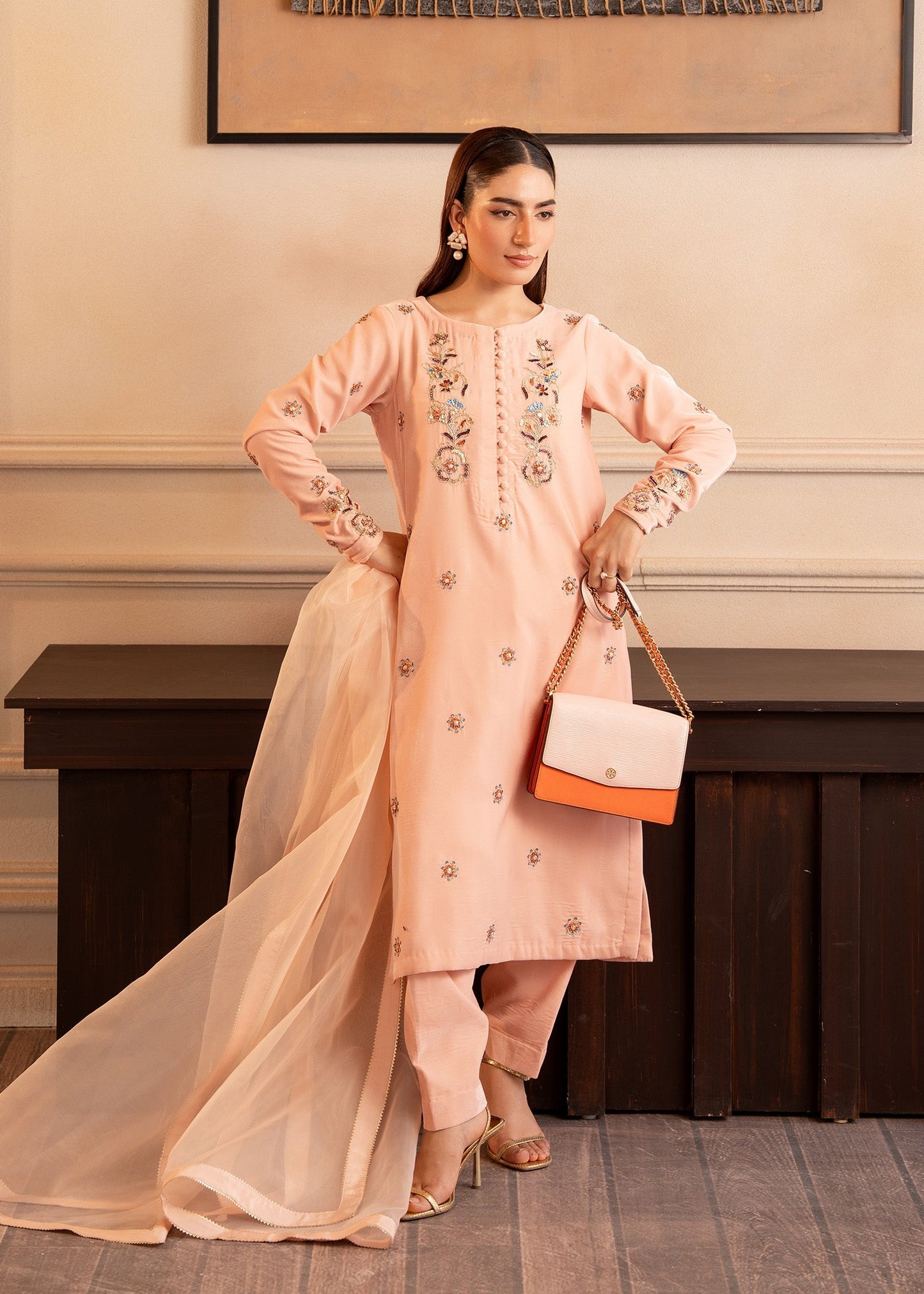 Fozia Khalid | The Velvet Rise 25 | BLOOM - Formal Dress - available at Maria Faisal in UK and USA.