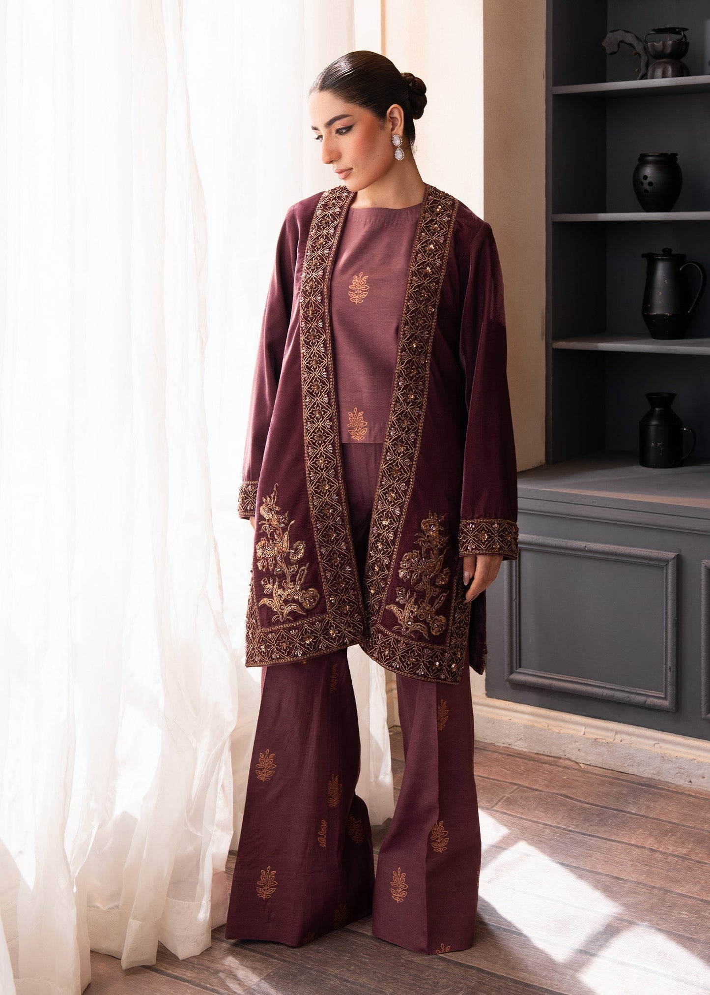 Fozia Khalid | The Velvet Rise 25 | OPAL MIST - Formal Dress - available at Maria Faisal in UK and USA.