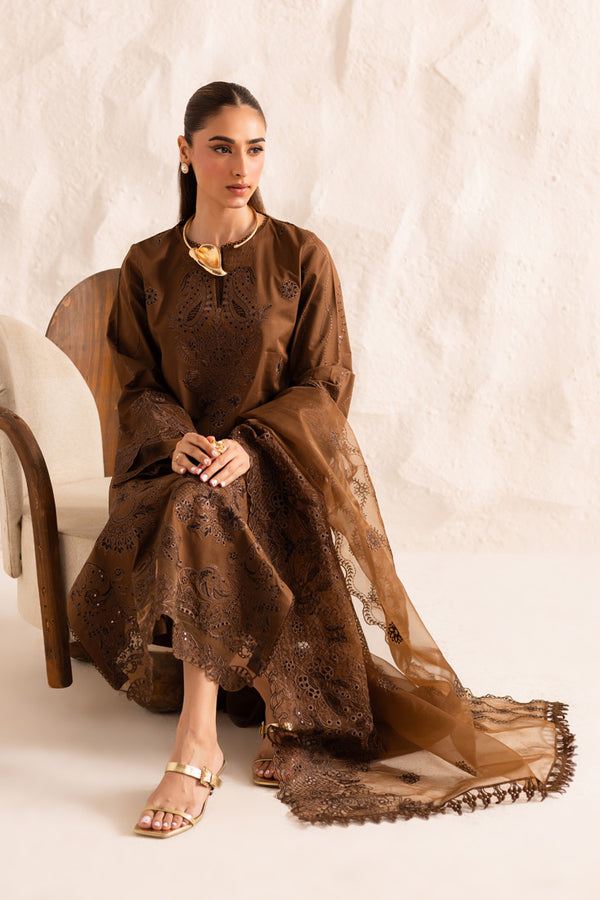 Marjjan | Guzel Lawn | SMC 206-A (Brown) - Ladies Clothes - Maria Faisal