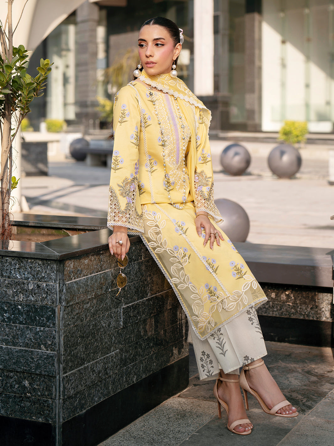 Mahnur | Broadway Luxury Lawn 26 | BW - 006 - Luxury Dress - available at Maria Faisal in UK and USA.