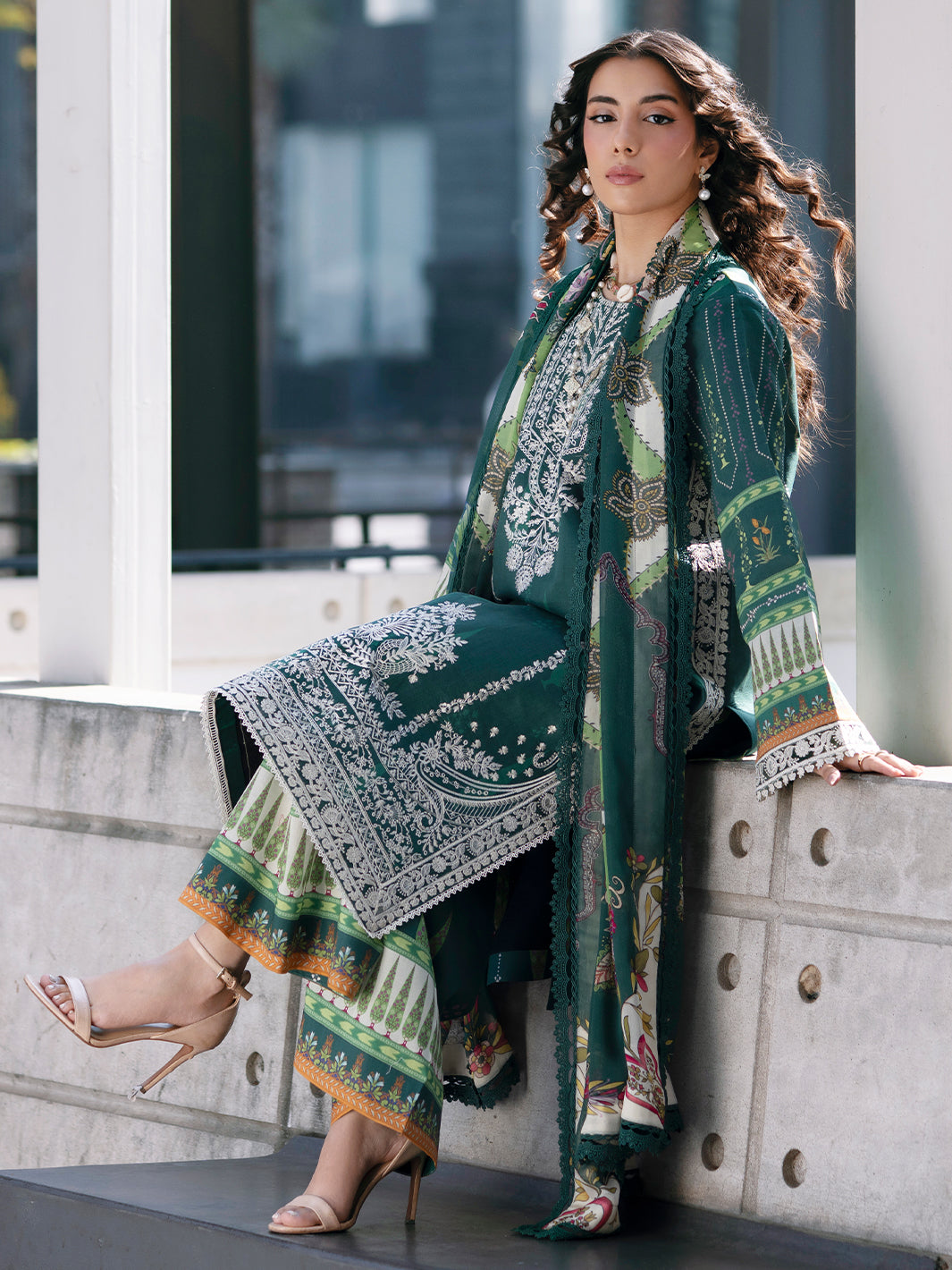 Mahnur | Broadway Luxury Lawn 26 | BW - 012 - Luxury Dress - available at Maria Faisal in UK and USA.