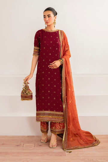 Baroque | Velvet Formals | CHIFFON UF-698 - Designer Dress with Intricate embroidery and embellishments. Shop elegent wedding dress at Maria Faisal.
