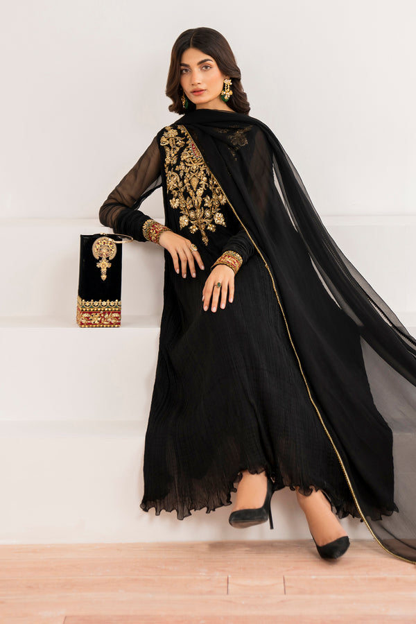 Baroque | Luxury Pret 24 | CRUSH CHIFFON PR-992 - Designer Dress with Intricate embroidery and embellishments. Shop elegent wedding dress at Maria Faisal.