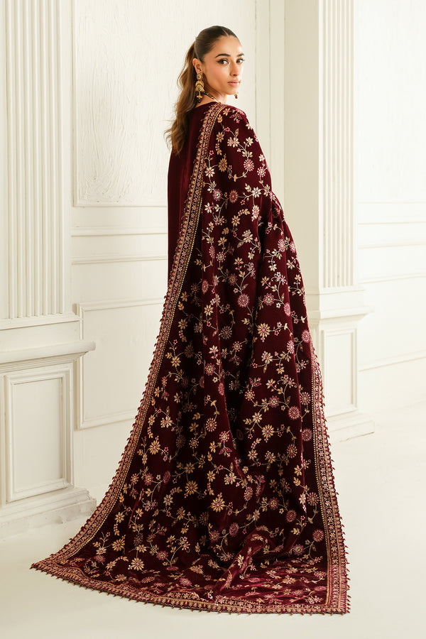 Baroque | Luxury Pret 24 | VELVET SUIT PR-1013 - Designer Dress with Intricate embroidery and embellishments. Shop elegent wedding dress at Maria Faisal.