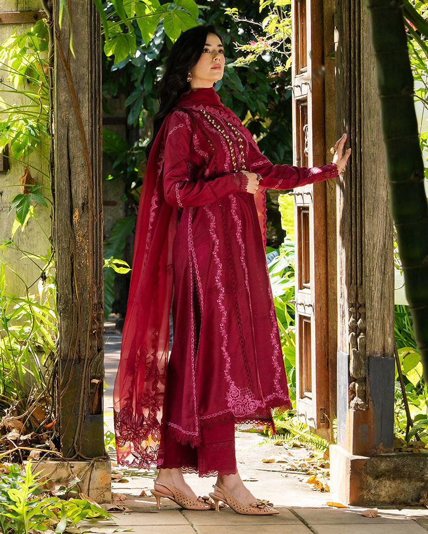 Mushq | La Toscana Casual Pret | Blush Vineyard - Luxury Dress - available at Maria Faisal in UK and USA.