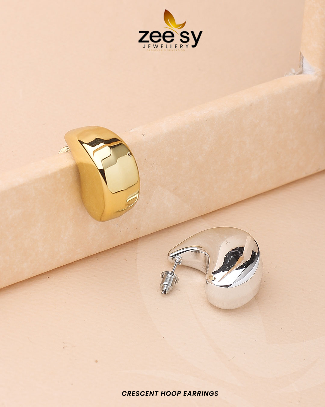 Crescent Hoop Earrings - Earrings