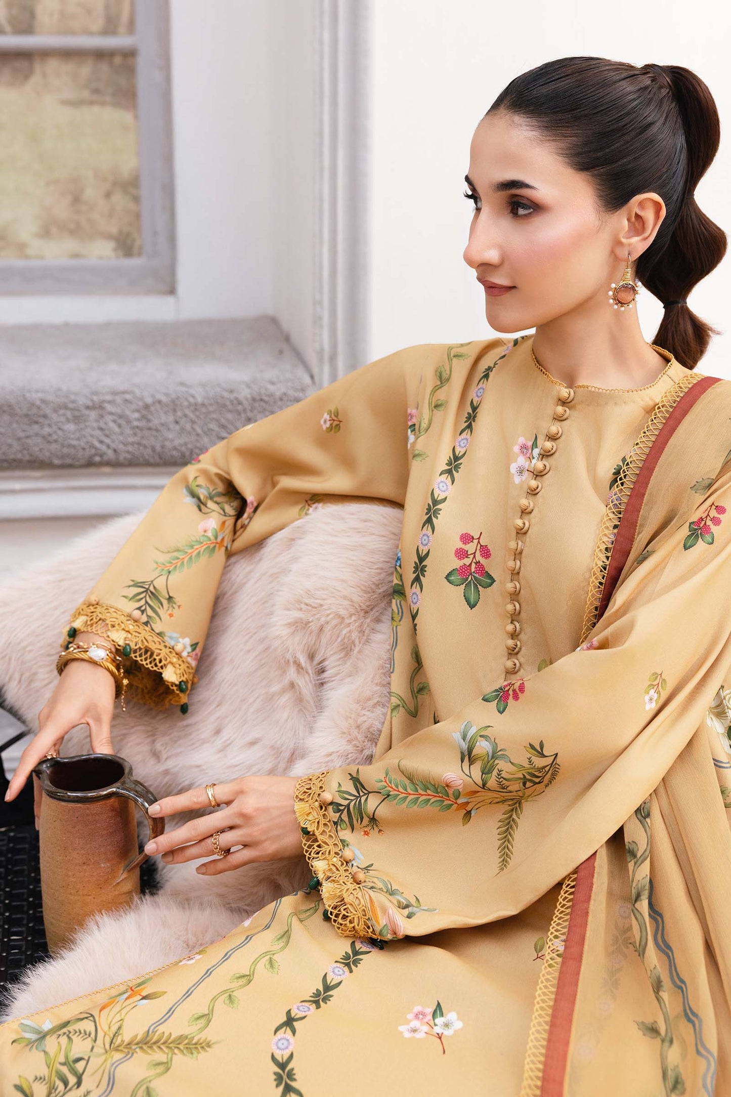 Maria B | Winter Basics 25 | MB-CUS25-1105B - Casual Dress - available at Maria Faisal in UK and USA.