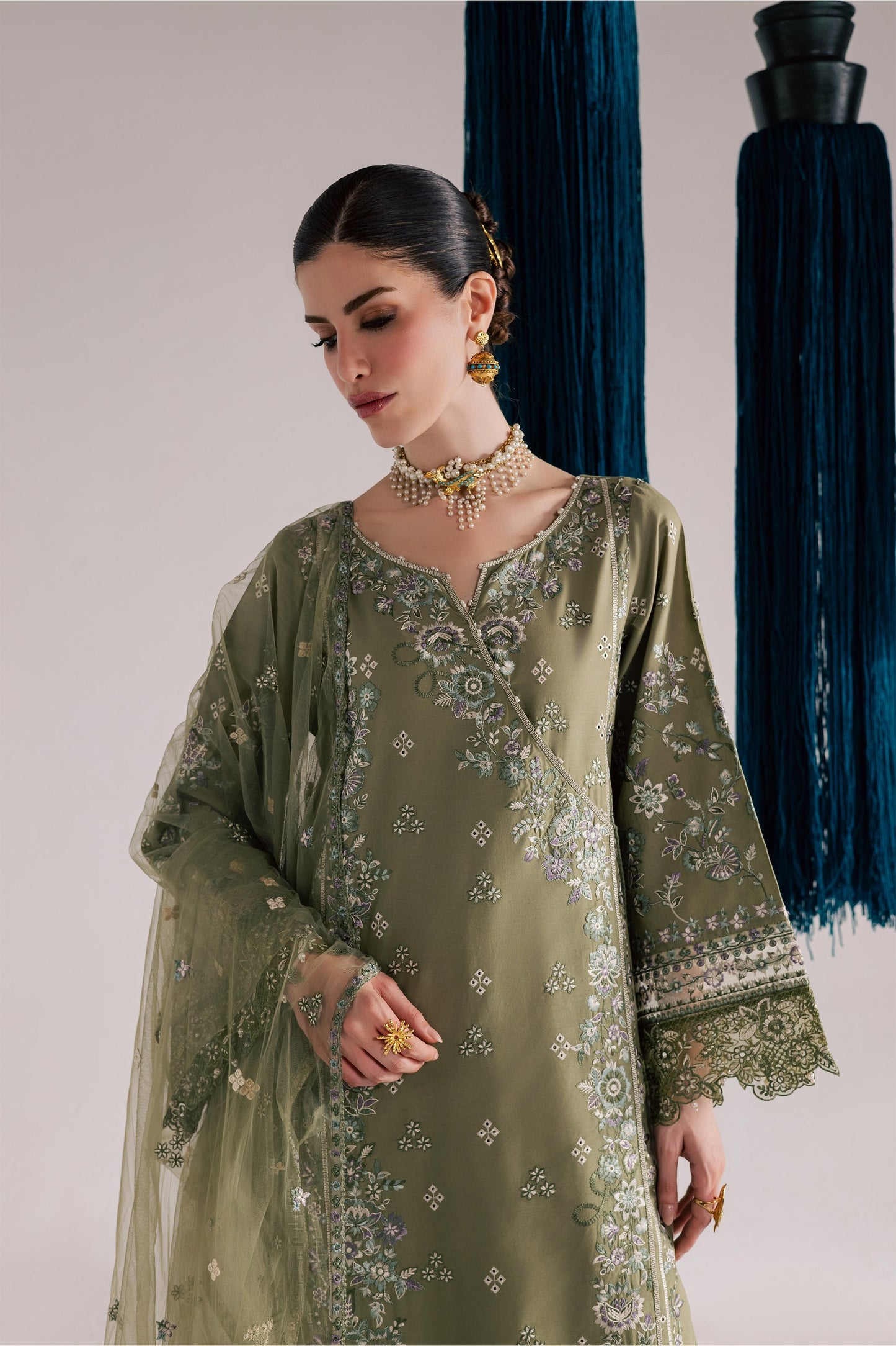 Batik | Festive Eid 26 | Caniya - Luxury Dress - available at Maria Faisal in UK and USA.