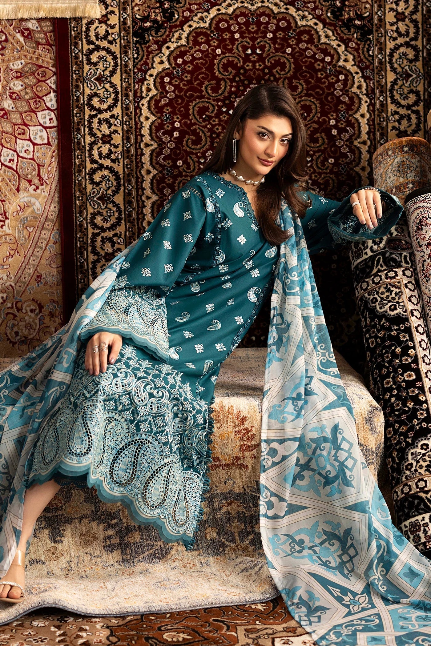 Adans Libas | Adans Chenille | CHENILLE 1691 - Luxury Dress - available at Maria Faisal in UK and USA.