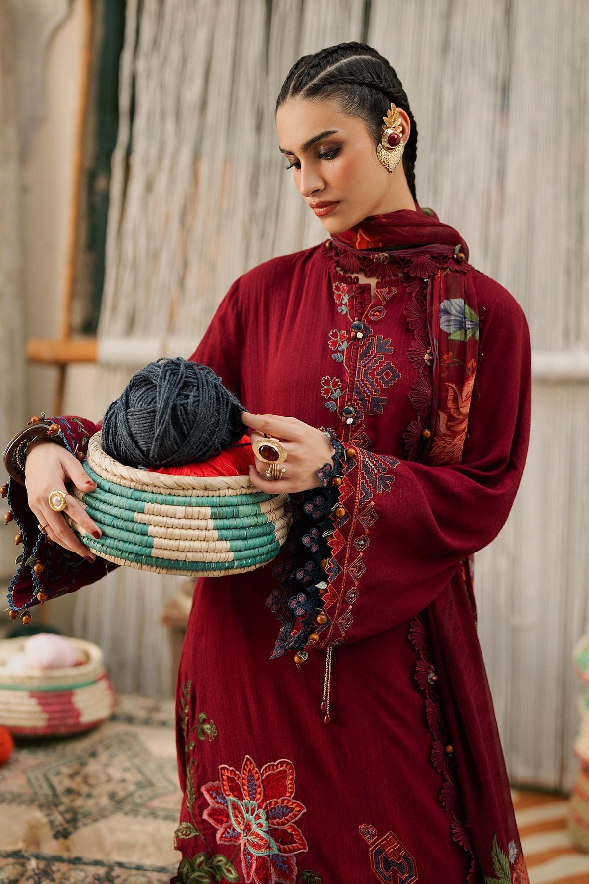 Maria B | M Prints Winter Fall 2026 | MPT-3110-A - Luxury Dress - available at Maria Faisal in UK and USA.